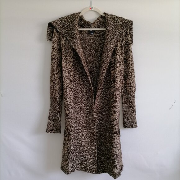 GAP Sweaters - Gap Womens Brown Lamb Wool Cotton Drape Collar Knit Cardigan Sweater Size Large